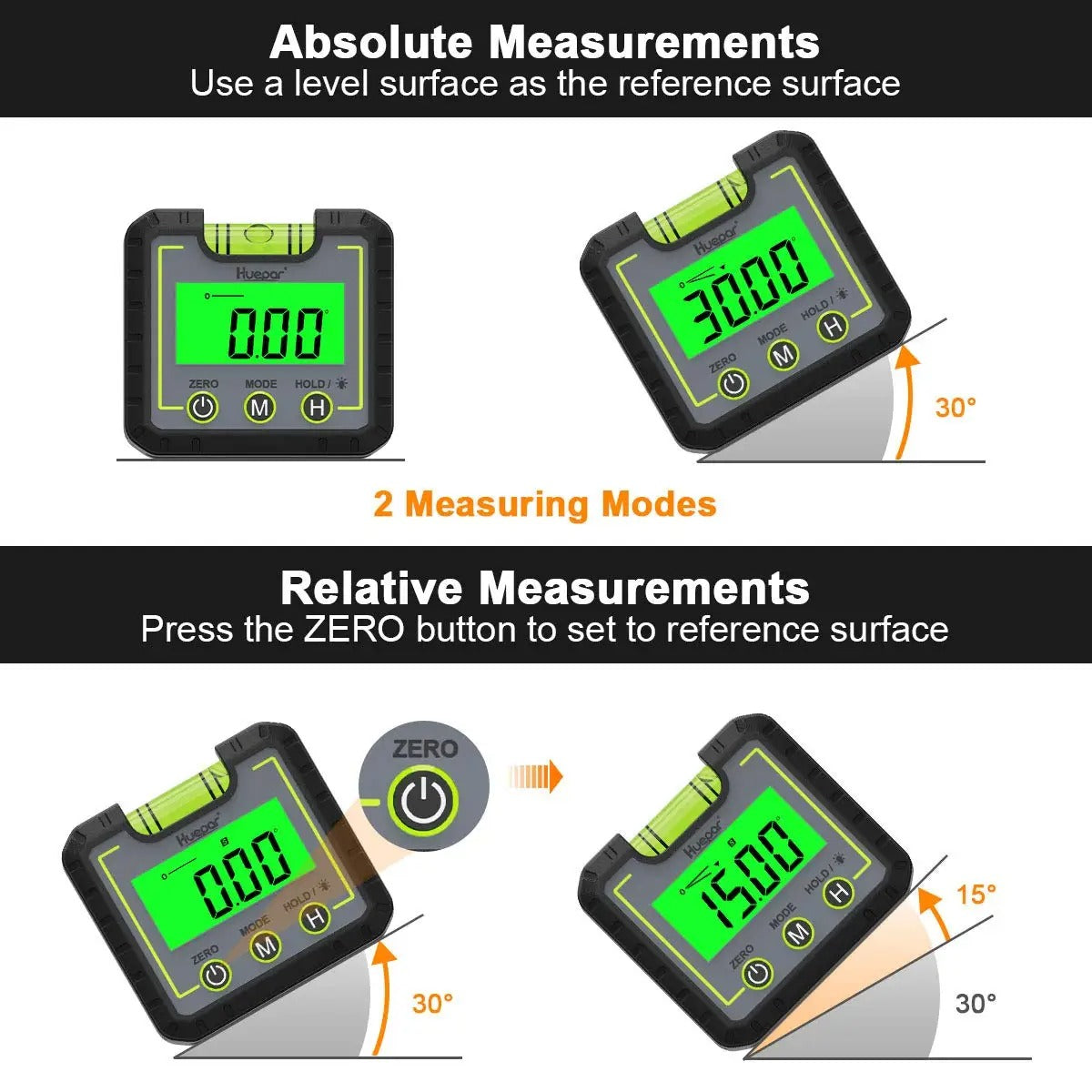 (OFF 50%) Huepar Digital Level Angle Gauge Magnetic Protractor