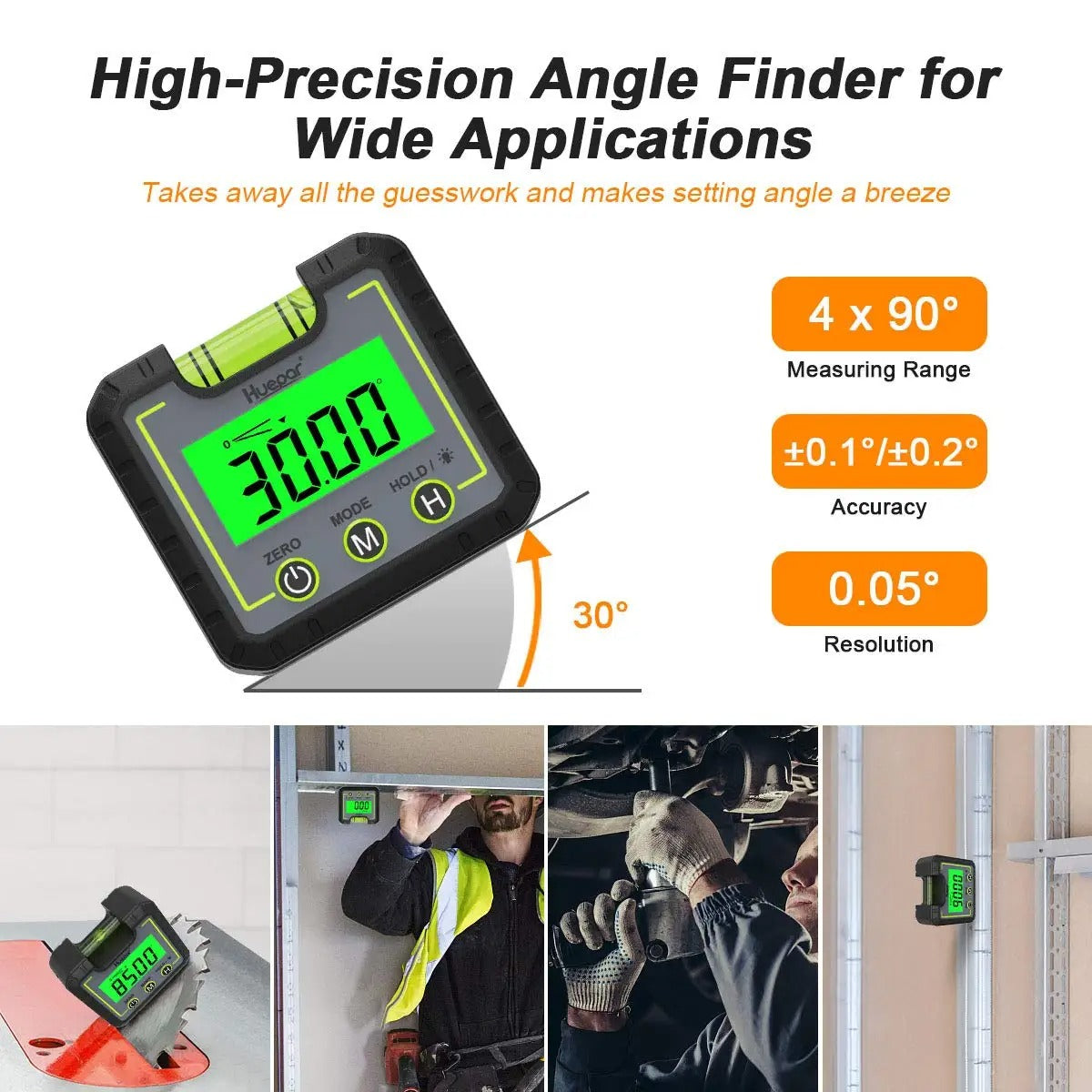 (OFF 50%) Huepar Digital Level Angle Gauge Magnetic Protractor